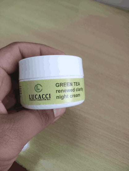 Lucacci Night Cream for Oily Skin: Green Tea & Licorice Hydration, Gentle Exfoliation, 50ml