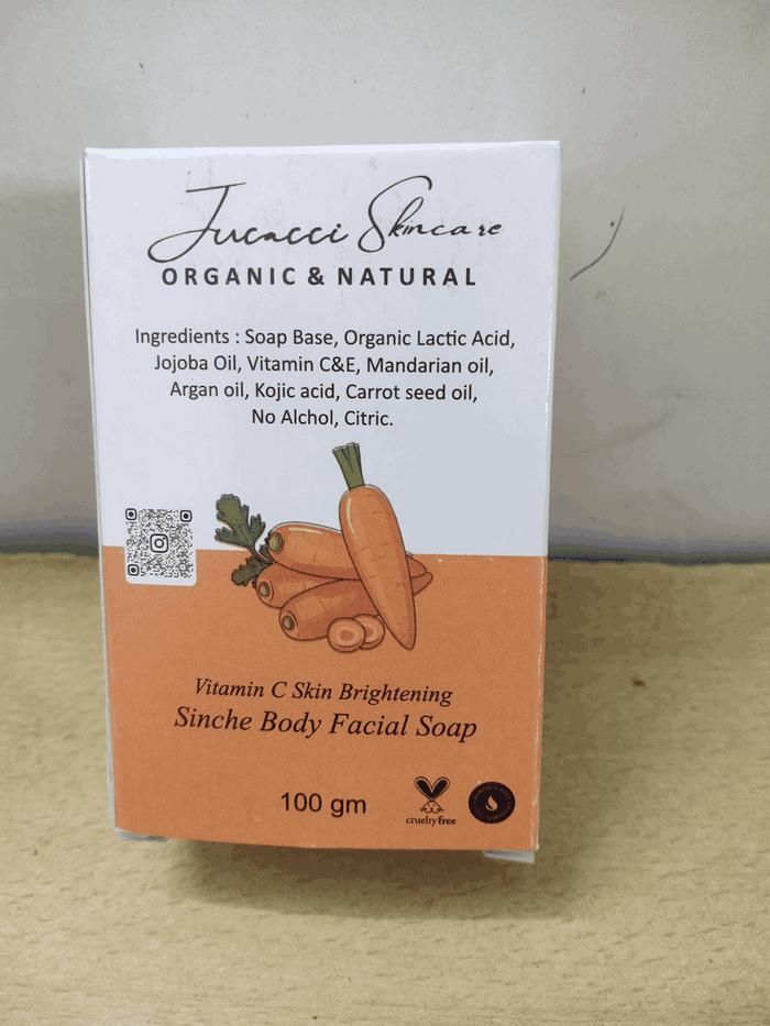 Lucacci Carrot Skin Whitening & Facial Body Soap for Men & Women - 100g