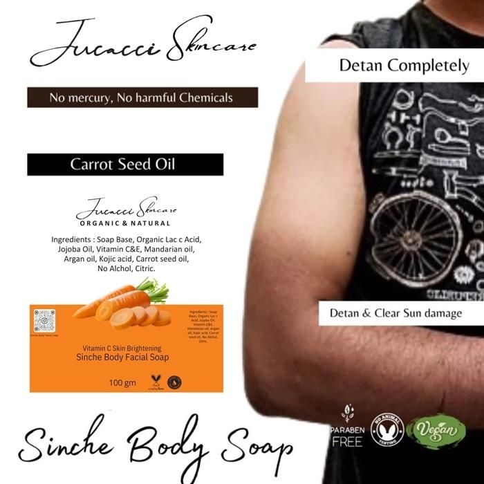 Lucacci Carrot Skin Whitening & Facial Body Soap for Men & Women - 100g